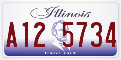 IL license plate A125734