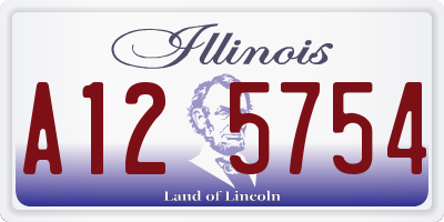 IL license plate A125754