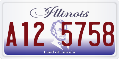 IL license plate A125758