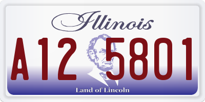 IL license plate A125801