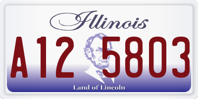IL license plate A125803
