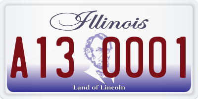 IL license plate A130001