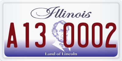 IL license plate A130002
