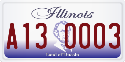 IL license plate A130003