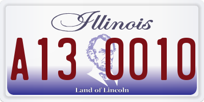 IL license plate A130010