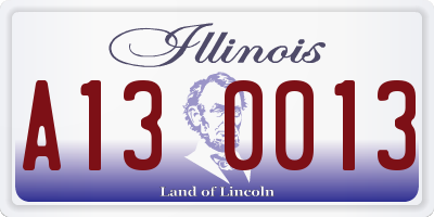 IL license plate A130013