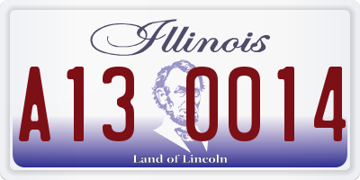 IL license plate A130014