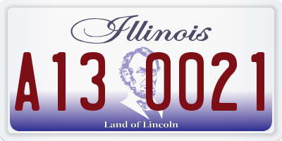 IL license plate A130021