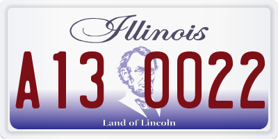 IL license plate A130022