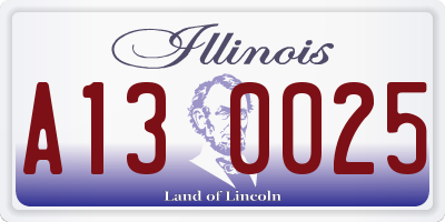 IL license plate A130025