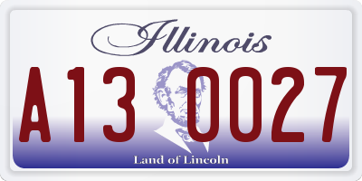 IL license plate A130027