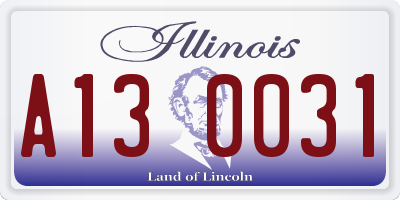 IL license plate A130031