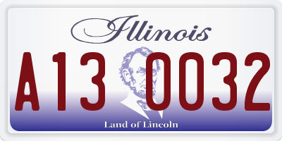 IL license plate A130032