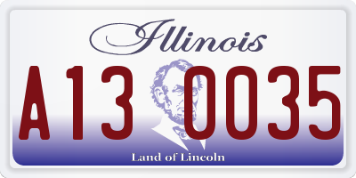 IL license plate A130035