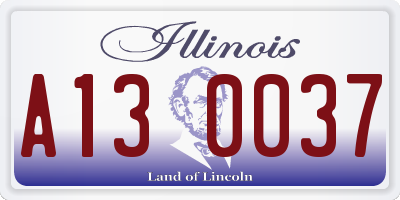 IL license plate A130037