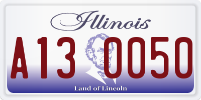 IL license plate A130050