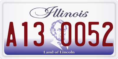 IL license plate A130052