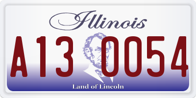 IL license plate A130054