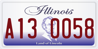 IL license plate A130058