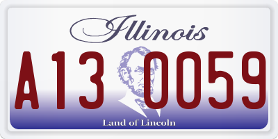 IL license plate A130059