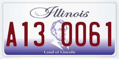 IL license plate A130061