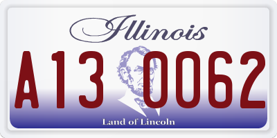 IL license plate A130062
