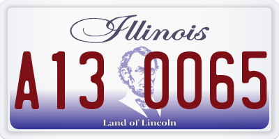 IL license plate A130065