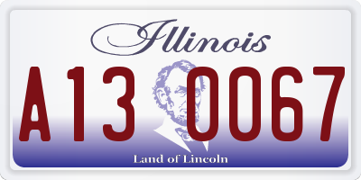 IL license plate A130067