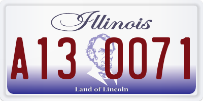 IL license plate A130071