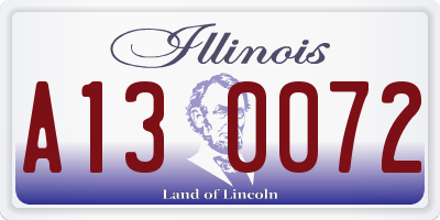 IL license plate A130072