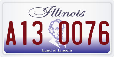 IL license plate A130076