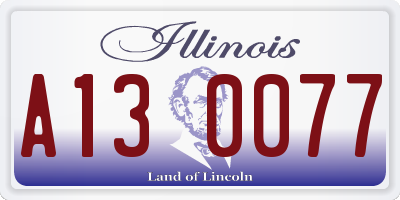 IL license plate A130077
