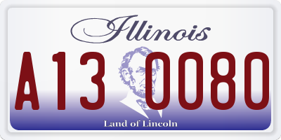 IL license plate A130080