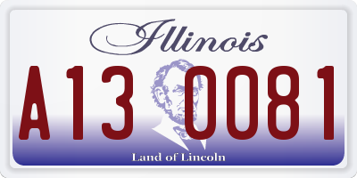IL license plate A130081