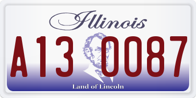IL license plate A130087