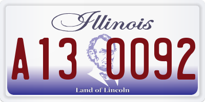 IL license plate A130092