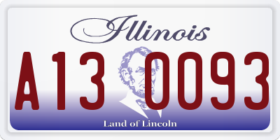 IL license plate A130093