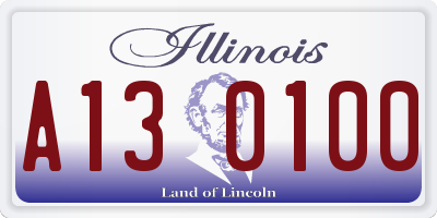 IL license plate A130100