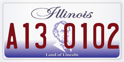 IL license plate A130102