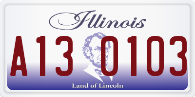 IL license plate A130103
