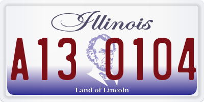 IL license plate A130104