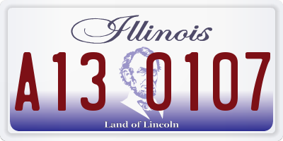 IL license plate A130107