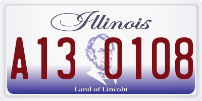 IL license plate A130108