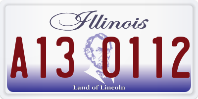 IL license plate A130112