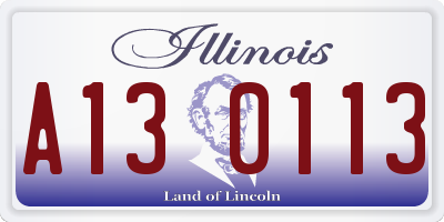 IL license plate A130113