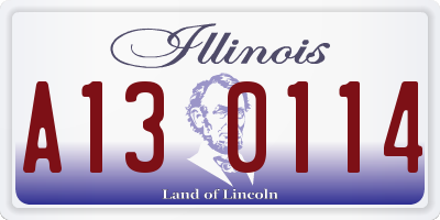 IL license plate A130114