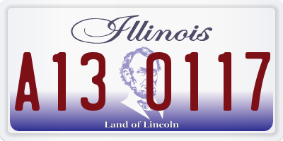 IL license plate A130117