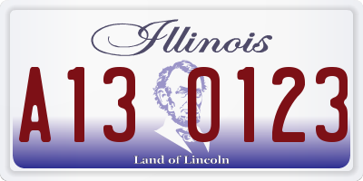 IL license plate A130123