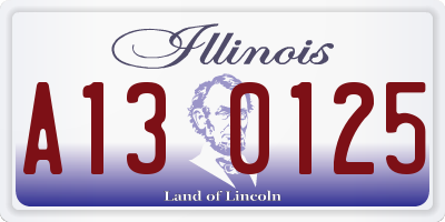IL license plate A130125
