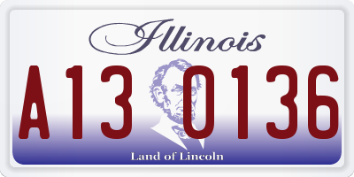 IL license plate A130136